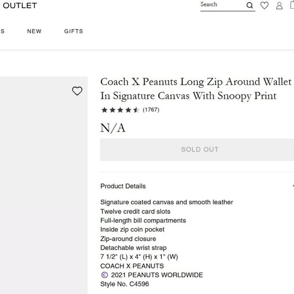 Coach X Peanuts Dancing Snoopy Long Zip Around Wallet - Picture 10 of 11